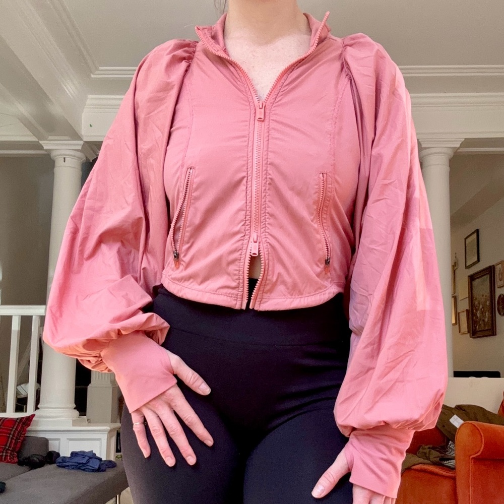 Free People Movement Women's Pink Zip-Up Jacket